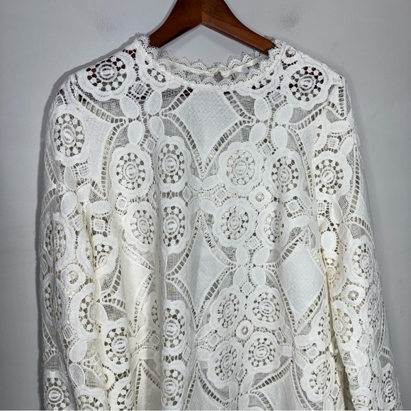 Pennington’s Crochet Blouse with Long Balloon Sleeves Size X - Picture 6 of 14